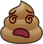 dizzy face (poop) emoji