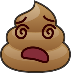 dizzy face (poop) emoji
