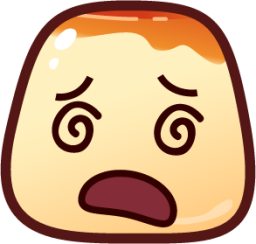 dizzy face (pudding) emoji