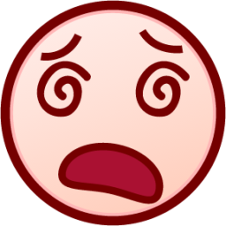 dizzy face (white) emoji