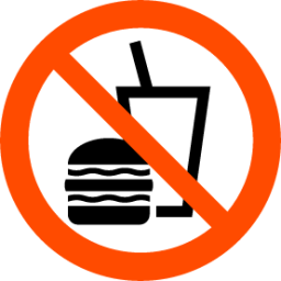do not eat or drink here icon