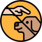 dog gestures hands trainer training illustration