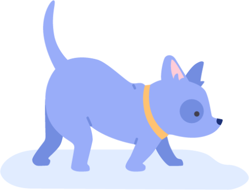 Dog smelling dog animal cartoon blue illustration