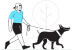 Dog walking illustration