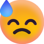 Downcast Face with Sweat emoji