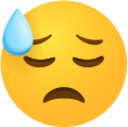Downcast face with sweat emoji emoji