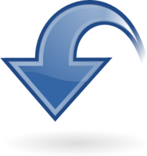 dynamic blue down icon