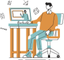 E-learning education online school courses illustration