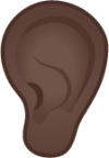 ear: dark skin tone emoji