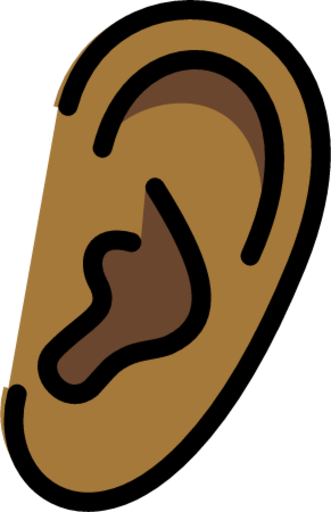 ear: medium-dark skin tone emoji