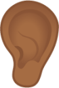 ear: medium-dark skin tone emoji