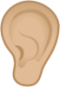 ear: medium-light skin tone emoji
