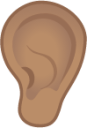 ear: medium skin tone emoji