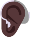 ear with hearing aid dark emoji