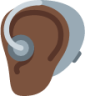 ear with hearing aid: dark skin tone emoji