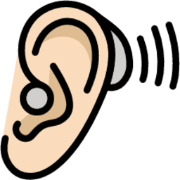 ear with hearing aid: light skin tone emoji