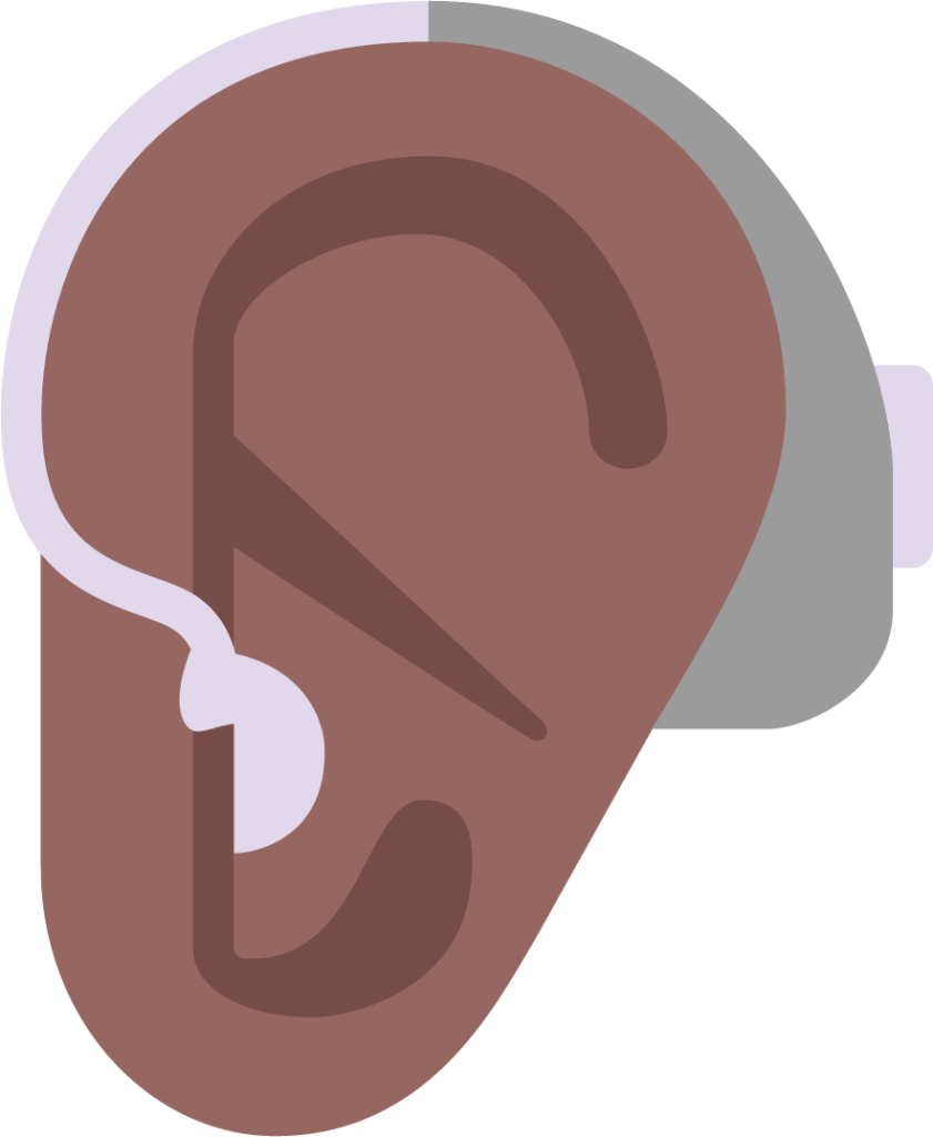 ear with hearing aid medium dark emoji