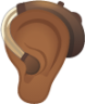 ear with hearing aid: medium-dark skin tone emoji