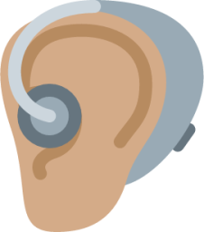 ear with hearing aid: medium skin tone emoji