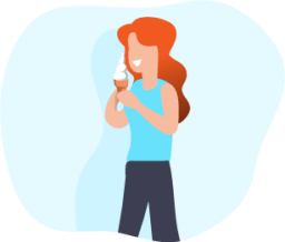 Eating ice cream illustration