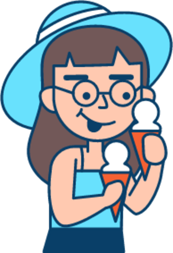 Eating ice-cream illustration