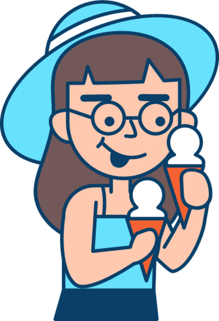 Eating ice-cream illustration