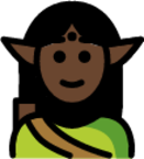 elf: dark skin tone emoji