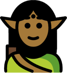 elf: medium-dark skin tone emoji