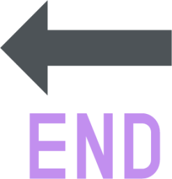 end with leftwards arrow above emoji