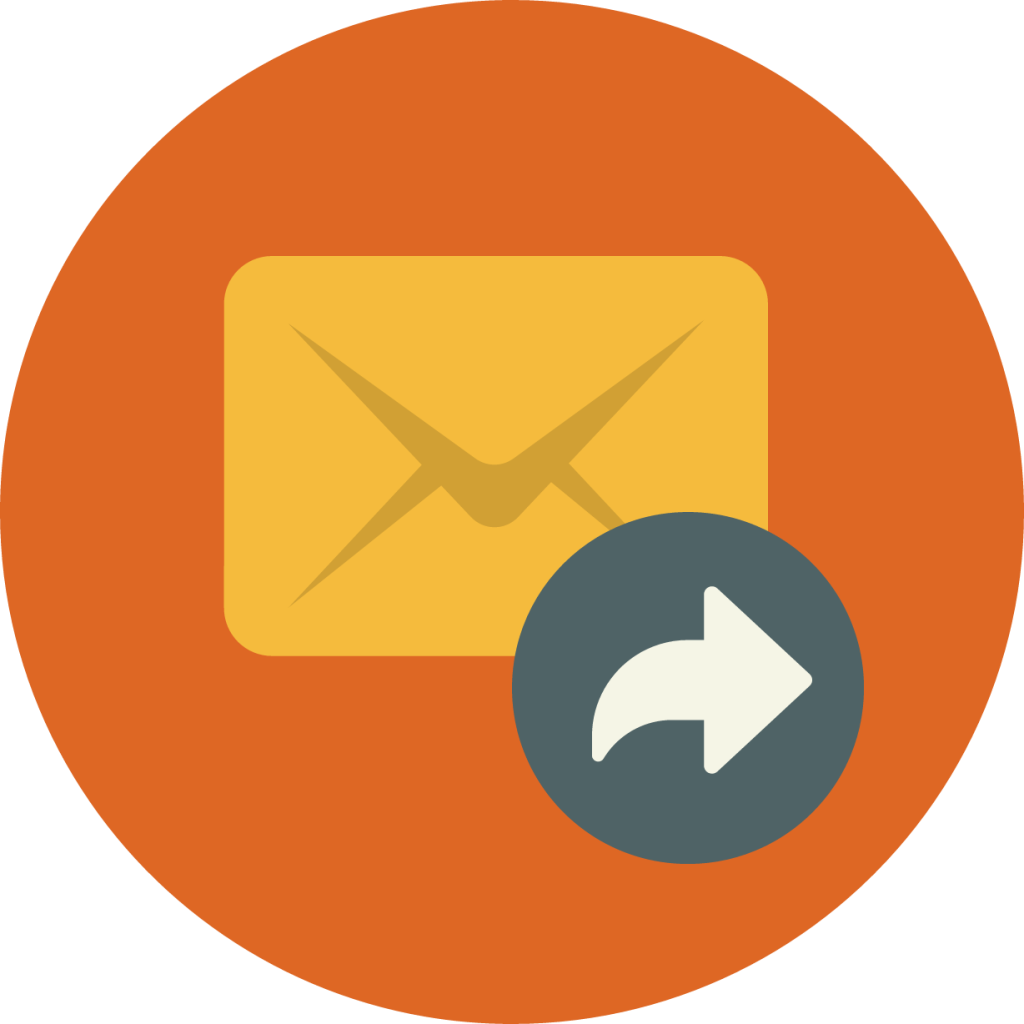 envelope email forward orange yellow icon