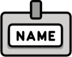 european name badge emoji