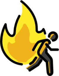 evacuate fire emoji