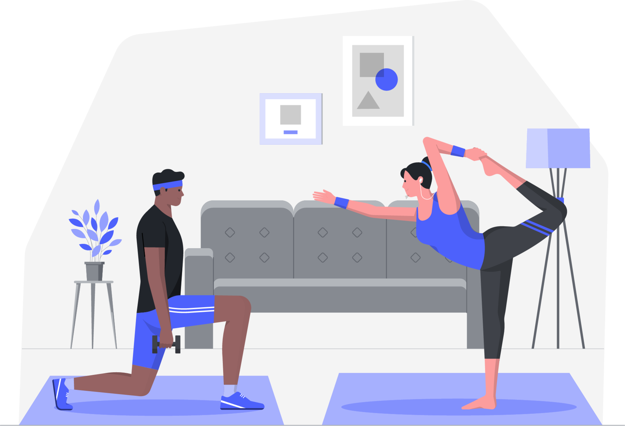 Exercising at home illustration
