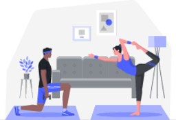 Exercising at home illustration