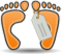 expired feet orange icon