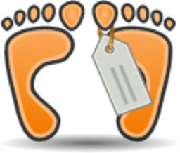 expired feet orange icon