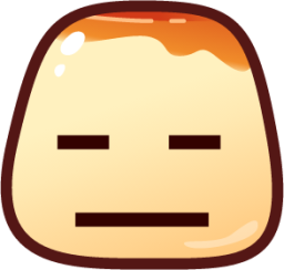 expressionless (pudding) emoji