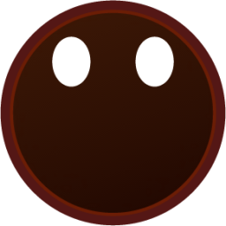 face base (black) white eyes emoji