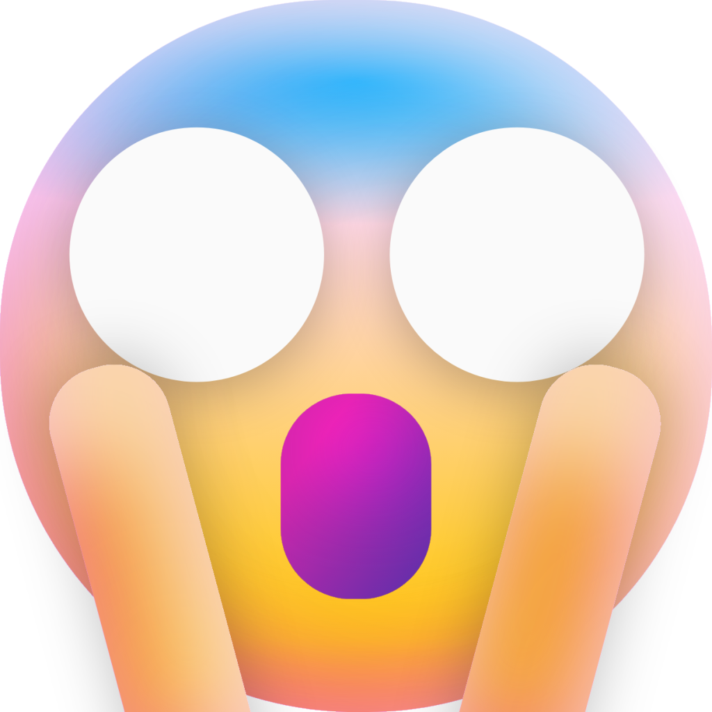 Screaming in fear emoji. Horror and fright emoticon. Yellow face with blue  forehead. 22932682 Vector Art at Vecteezy