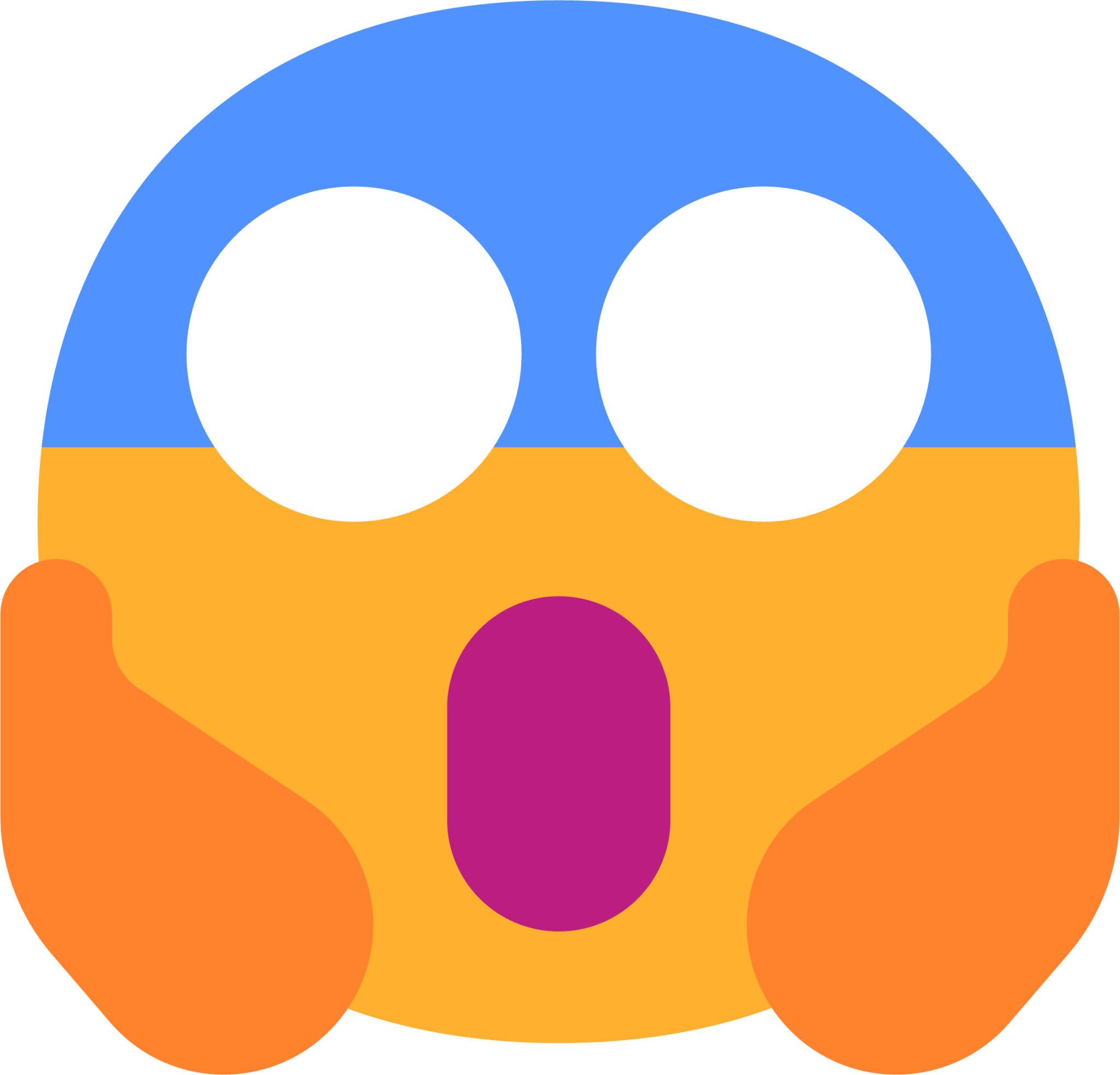 Screaming in fear emoji. Horror and fright emoticon. Yellow face with blue  forehead. 22932682 Vector Art at Vecteezy