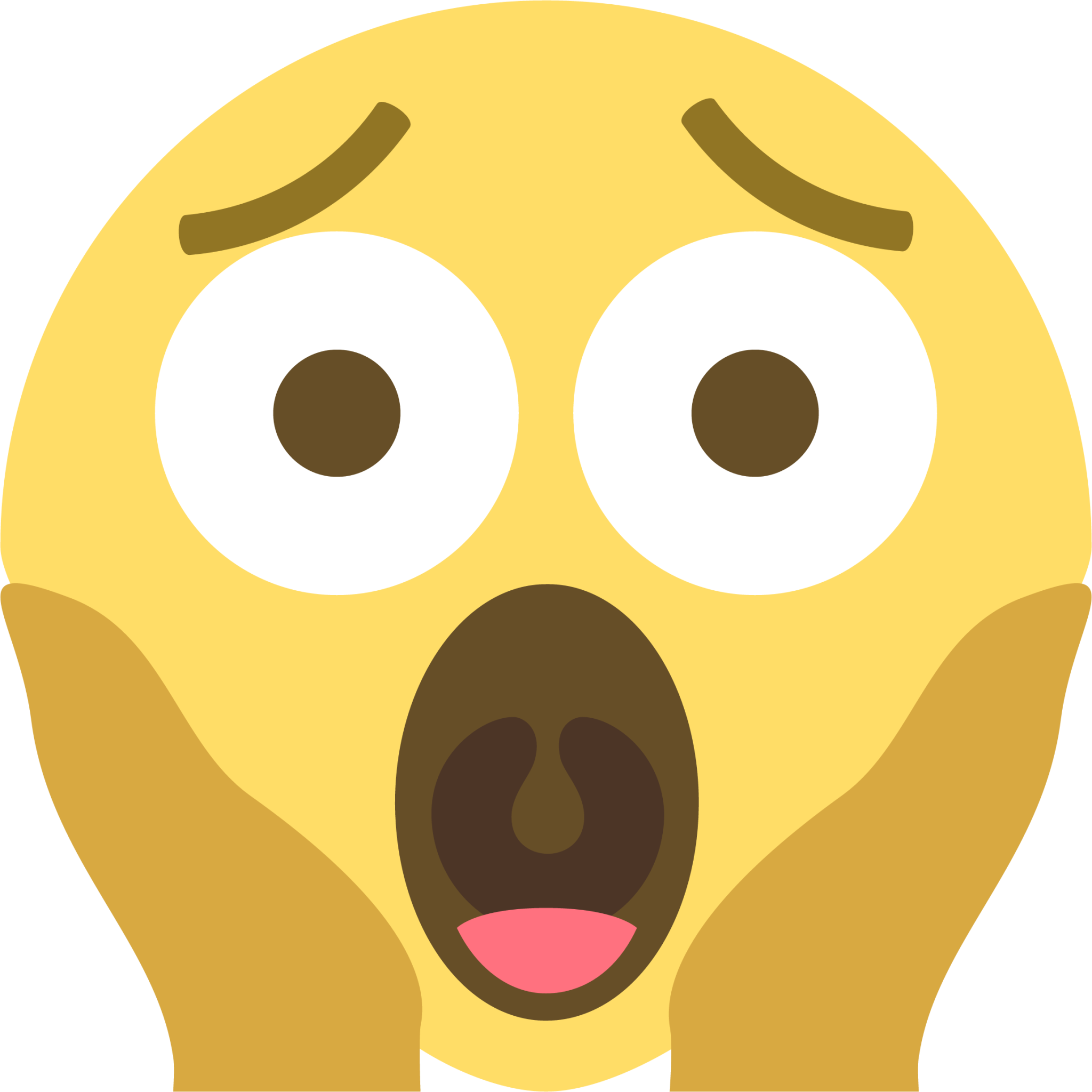 Screaming in fear emoji. Horror and fright emoticon. Yellow face with blue  forehead. 22932682 Vector Art at Vecteezy