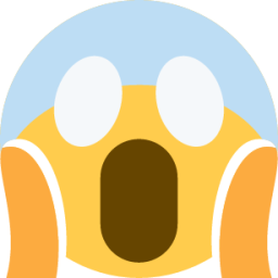 Screaming in fear emoji. Horror and fright emoticon. Yellow face with blue  forehead. 22932682 Vector Art at Vecteezy