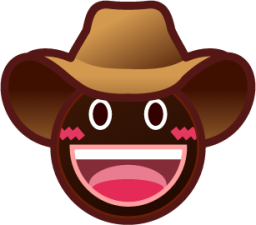 face with cowboy hat (black) emoji