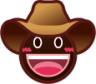 face with cowboy hat (black) emoji