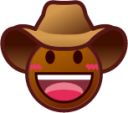 face with cowboy hat (brown) emoji