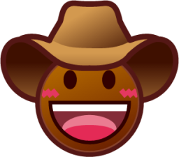 face with cowboy hat (brown) emoji