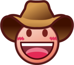 face with cowboy hat (plain) emoji