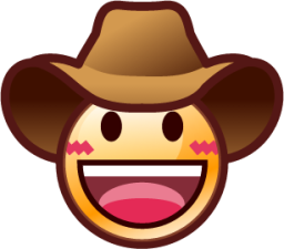face with cowboy hat (smiley) emoji