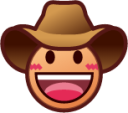 face with cowboy hat (yellow) emoji