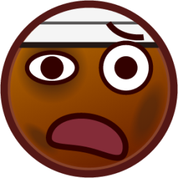 face with head bandage (brown) emoji
